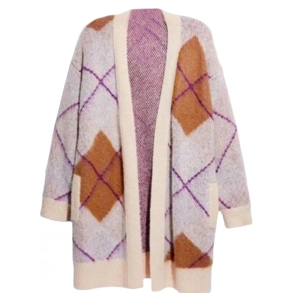 Free People Argyle Cardigan
